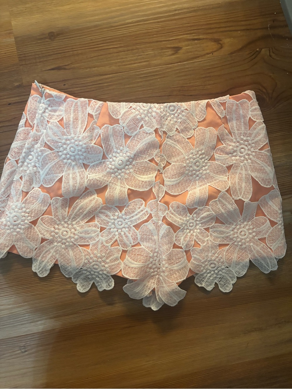 Delicious Peach Lace-Trim Skirt